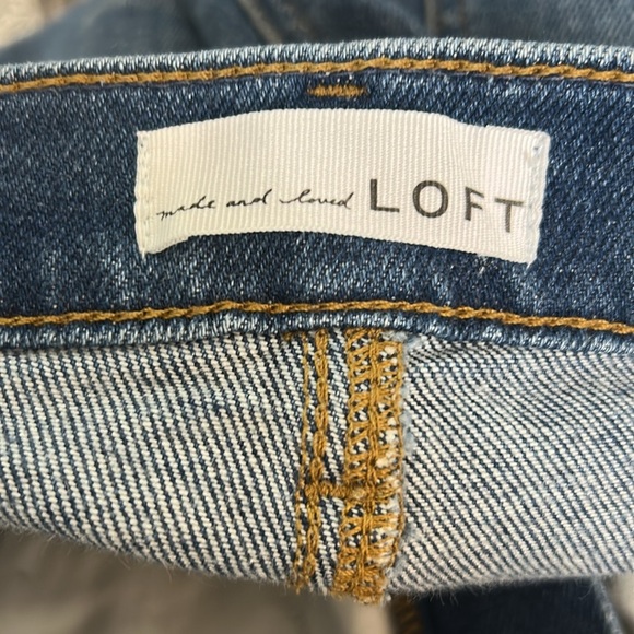 LOFT high waist skinny ankle jeans size 28 / 6 inseam 24” blue jeans - Picture 5 of 6